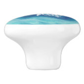 Weiße Schildkröten im blauen Ozean Keramikknauf (Seitenansicht)