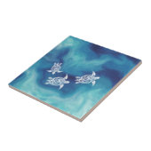 Weiße Schildkröten im blauen Ozean | Küste Fliese (Seite)