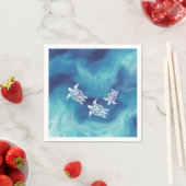 Weiße Schildkröten im blauen Ozean Serviette (Beispiel)