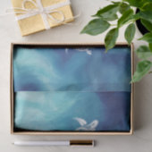 Weiße Schildkröten in blauem Ozean Aquarellküste Seidenpapier (Geschenk)