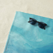 Weiße Schildkröten in blauem Ozean Aquarellküste Strandtuch (Beispiel)