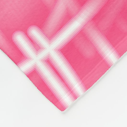 Weiße Schlaganfälle auf Rosa Fleecedecke (Ecke)