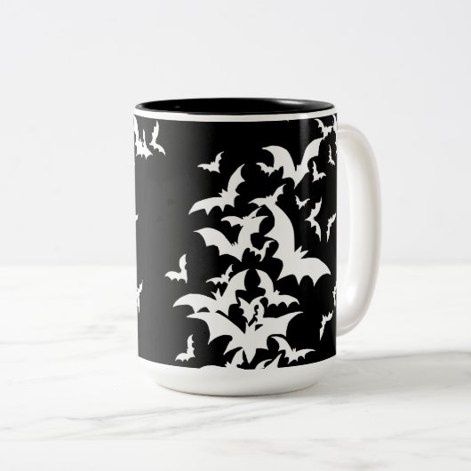 Weiße Schläger auf Schwarzem Zweifarbige Tasse (VorderseiteRechts)