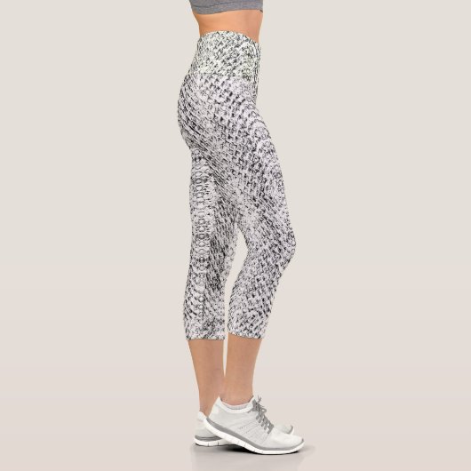 Weiße Schlange Capri Leggings (Rechts)
