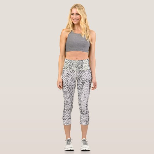 Weiße Schlange Capri Leggings (Vorderseite)
