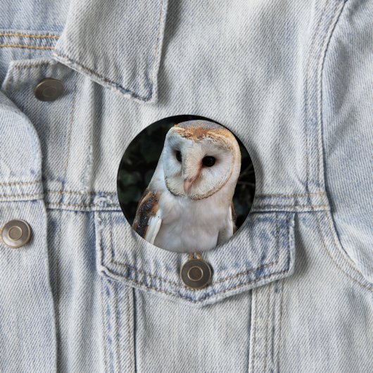 Weiße Schleiereule Button (Beispiel)