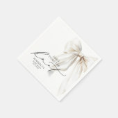 Weiße Schleife - Sie knüpft den Knoten Junggeselli Serviette (Ecke)