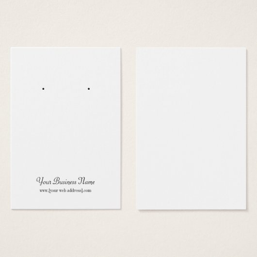 Weiße Schlichte Einfach-Ohrkarte (Vorne & Hinten)