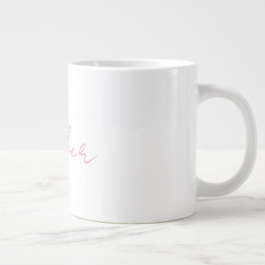 Weiße Schlichte moderne Handschrift Jumbo-Tasse (Rechts)