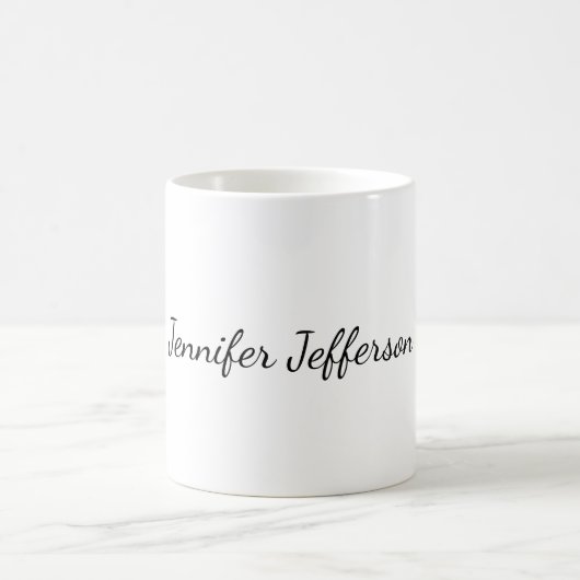 Weiße Schlichte moderne Handschrift Kaffeetasse (Mittel)