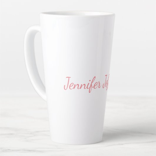 Weiße Schlichte moderne Handschrift Milchtasse (Linke Ecke)