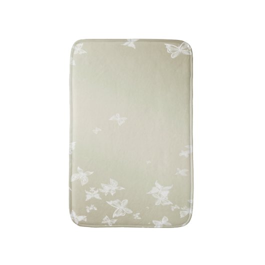 Weiße Schmetterlinge Badematte (Vorderseite Vertikal)