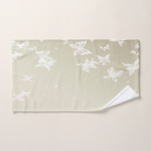 Weiße Schmetterlinge Badhandtuch Set (Handtuch)