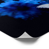 Weiße Schmetterlinge Blaue Blumen, Schmetterling Poster (Ecke)