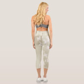 Weiße Schmetterlinge Capri Leggings (Rückseite)