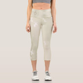 Weiße Schmetterlinge Capri Leggings (Vorderseite)