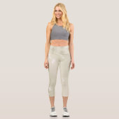 Weiße Schmetterlinge Capri Leggings (Vorderseite)