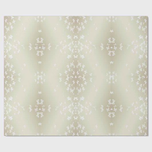 Weiße Schmetterlinge Geschenkpapier (Flach)
