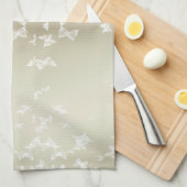 Weiße Schmetterlinge Geschirrtuch (Viertel Falte)