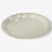 Weiße Schmetterlinge Pappteller (Schrägansicht)