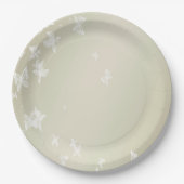 Weiße Schmetterlinge Pappteller (Vorderseite)