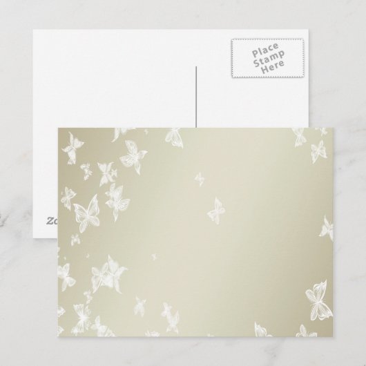 Weiße Schmetterlinge Postkarte (Vorne/Hinten)