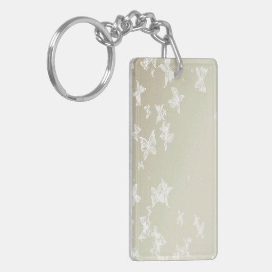 Weiße Schmetterlinge Schlüsselanhänger (Vorderseite links)