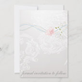 Weiße Schmetterlinge und Spitzen Save the Date (Rückseite)