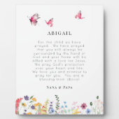 Weiße Schmetterlinge und Wildblumen Gebet für Kind Fotoplatte (Vorderseite)