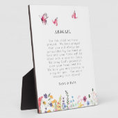 Weiße Schmetterlinge und Wildblumen Gebet für Kind Fotoplatte (Seite)