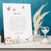 Weiße Schmetterlinge und Wildblumen Gebet für Kind Fotoplatte (Seite)