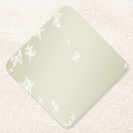 Weiße Schmetterlinge Untersetzer (Vorderseite)