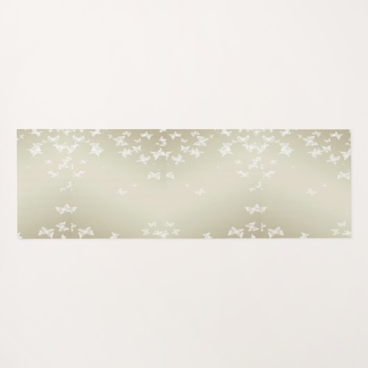 Weiße Schmetterlinge Yogamatte (Rückseite (Horizontal))