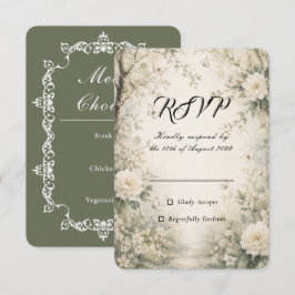 Weiße Schmetterlings-Frühlingsgarten-Hochzeit RSVP Karte