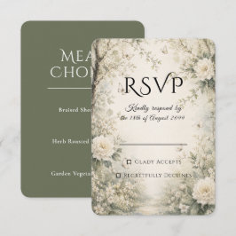 Weiße Schmetterlings-Frühlingsgarten-Hochzeits-RSV RSVP Karte