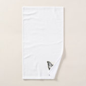 Weiße Schmetterlingsdesign-Monogramm Badhandtuch Set (Handtuch)