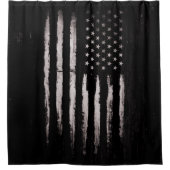 Weiße Schmutz-amerikanische Flagge Duschvorhang (Vorderseite)