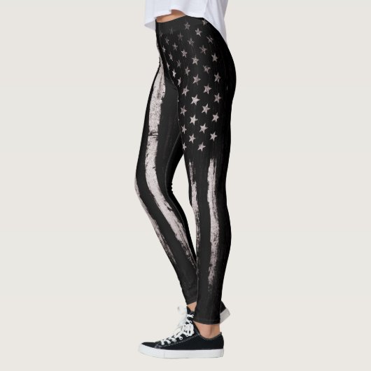 Weiße Schmutz-amerikanische Flagge Leggings (Links)
