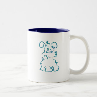 Weiße Schnauzer-Kaffee-MiniaturTasse Zweifarbige Tasse