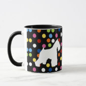 Weiße Schnauzer-Polka-Punkt-Kaffee-Tasse Tasse (Links)
