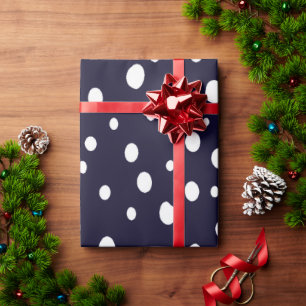 Weiße Schnee-Punktmuster-Satin Geschenkpapier
