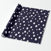 Weiße Schnee-Punktmuster-Satin Geschenkpapier (Ungerollt)