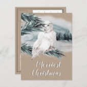 Weiße Schneeauge Blaue Spruce Zweigstelle Waldland Postkarte (Vorne/Hinten)