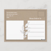 Weiße Schneeauge Blaue Spruce Zweigstelle Waldland Postkarte (Rückseite)