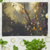 Weiße Schneeauge Wildblumen Kunst Geschirrtuch (Gefaltet)