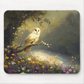 Weiße Schneeauge Wildblumen Kunst Mousepad
