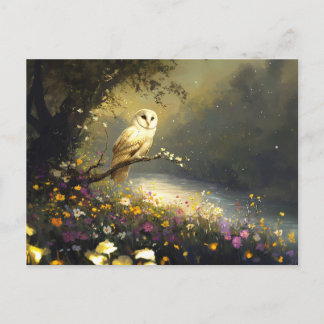 Weiße Schneeauge Wildblumen Kunst Postkarte