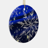 Weiße Schneeblauverzierung Keramik Ornament (Rechts)