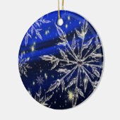 Weiße Schneeblauverzierung Keramik Ornament (Links)