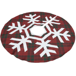 Weiße Schneeflocke auf einem Weihnachtsmuster aus Polyester Weihnachtsbaumdecke
